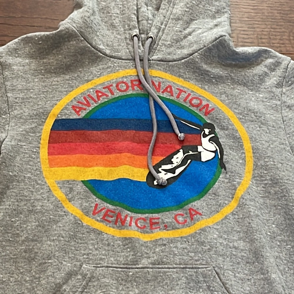 Aviator Nation Women’s Grey Hooded Sweatshirt Size Small
