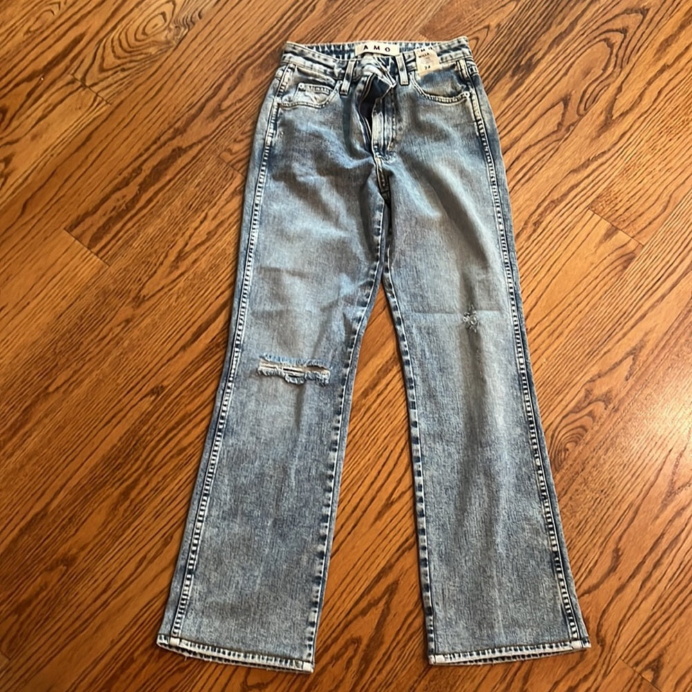 AMO Woman’s Willa High Rise Slim Flare Jeans Size 24