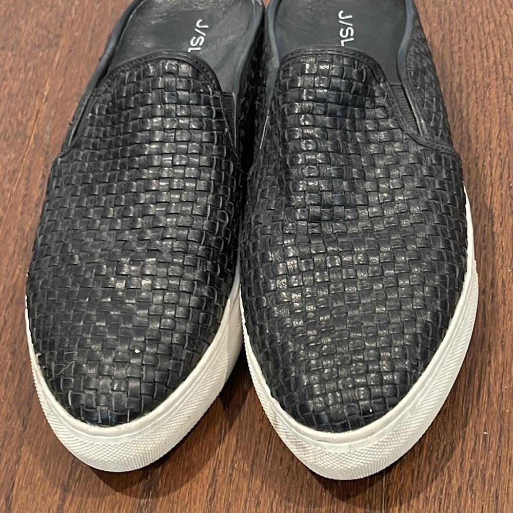 J/SLIDES Black Woven Slides Size 8.5