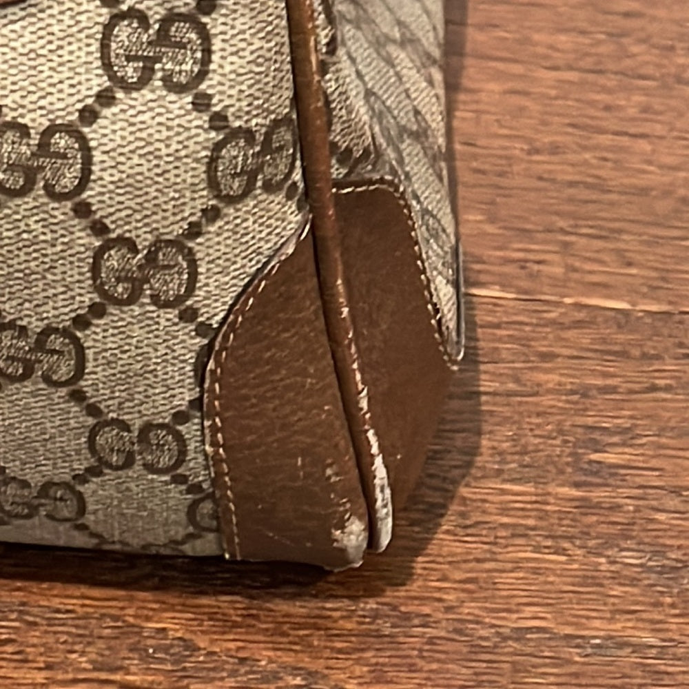 Gucci Vintage GG Brown Vintage Micro Guccissima Boston Bag Top Handle Bag