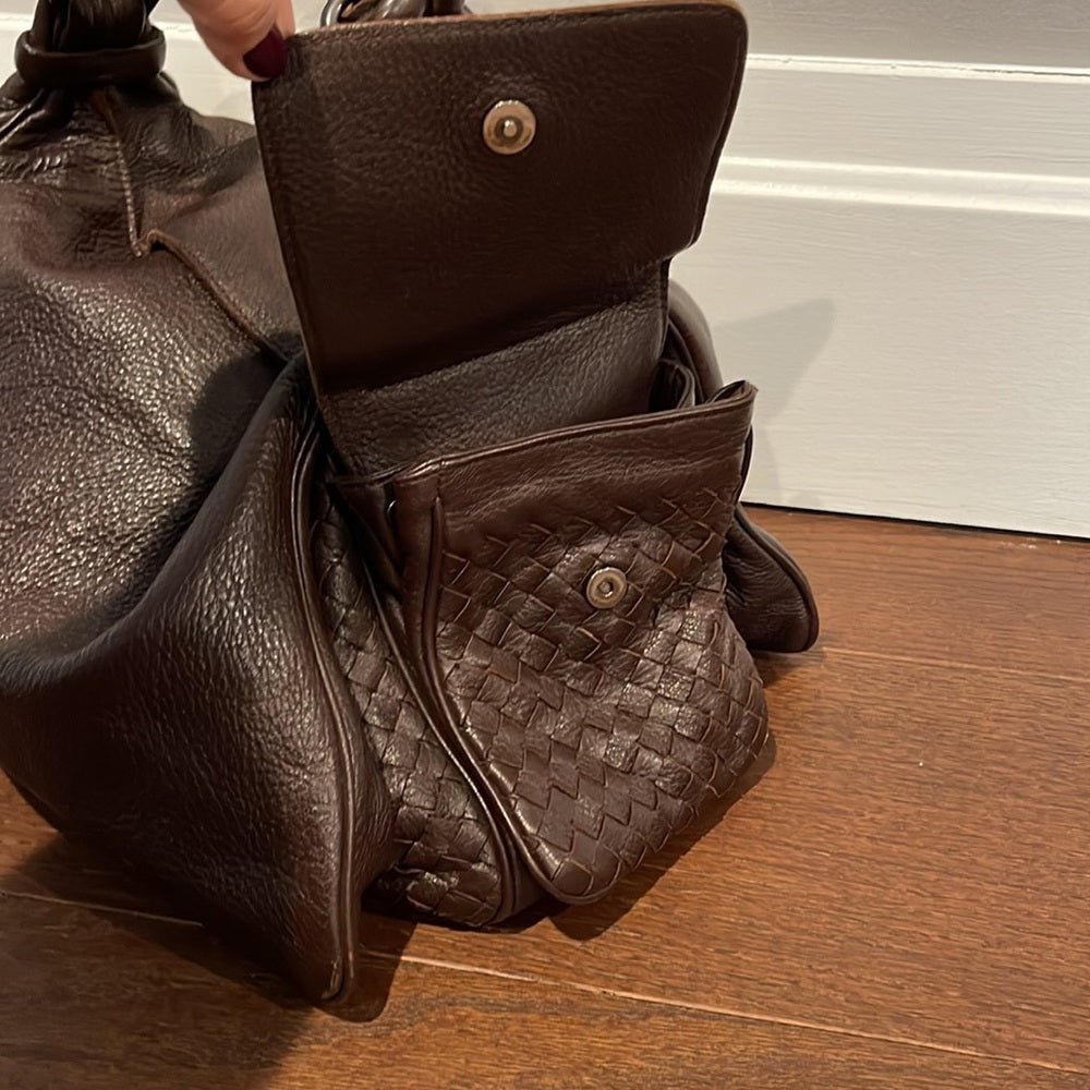 BOTTEGA VENETA Cervo Cocker Hobo Chocolate Brown