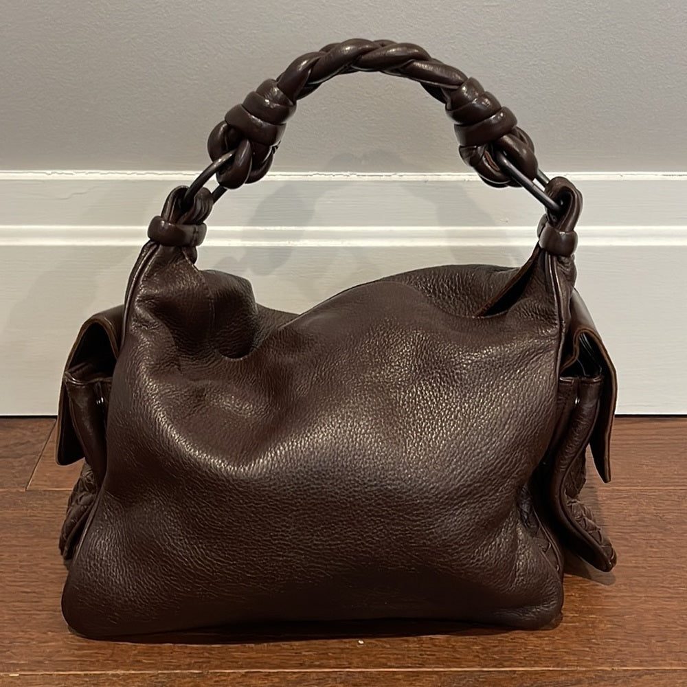 BOTTEGA VENETA Cervo Cocker Hobo Chocolate Brown