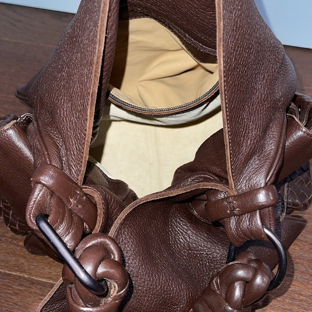 BOTTEGA VENETA Cervo Cocker Hobo Chocolate Brown