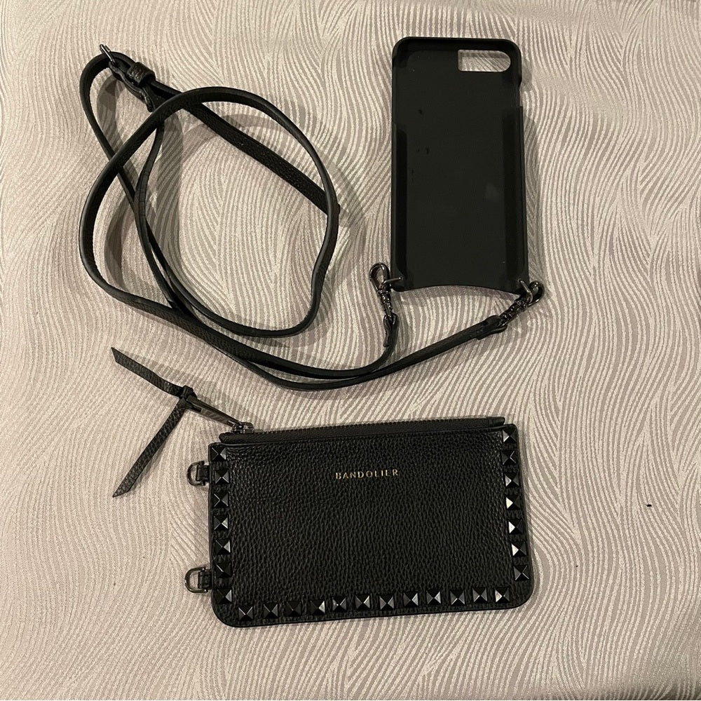 Bandolier Black Zipper Wallet Pouch and Apple IPhone 8 Case