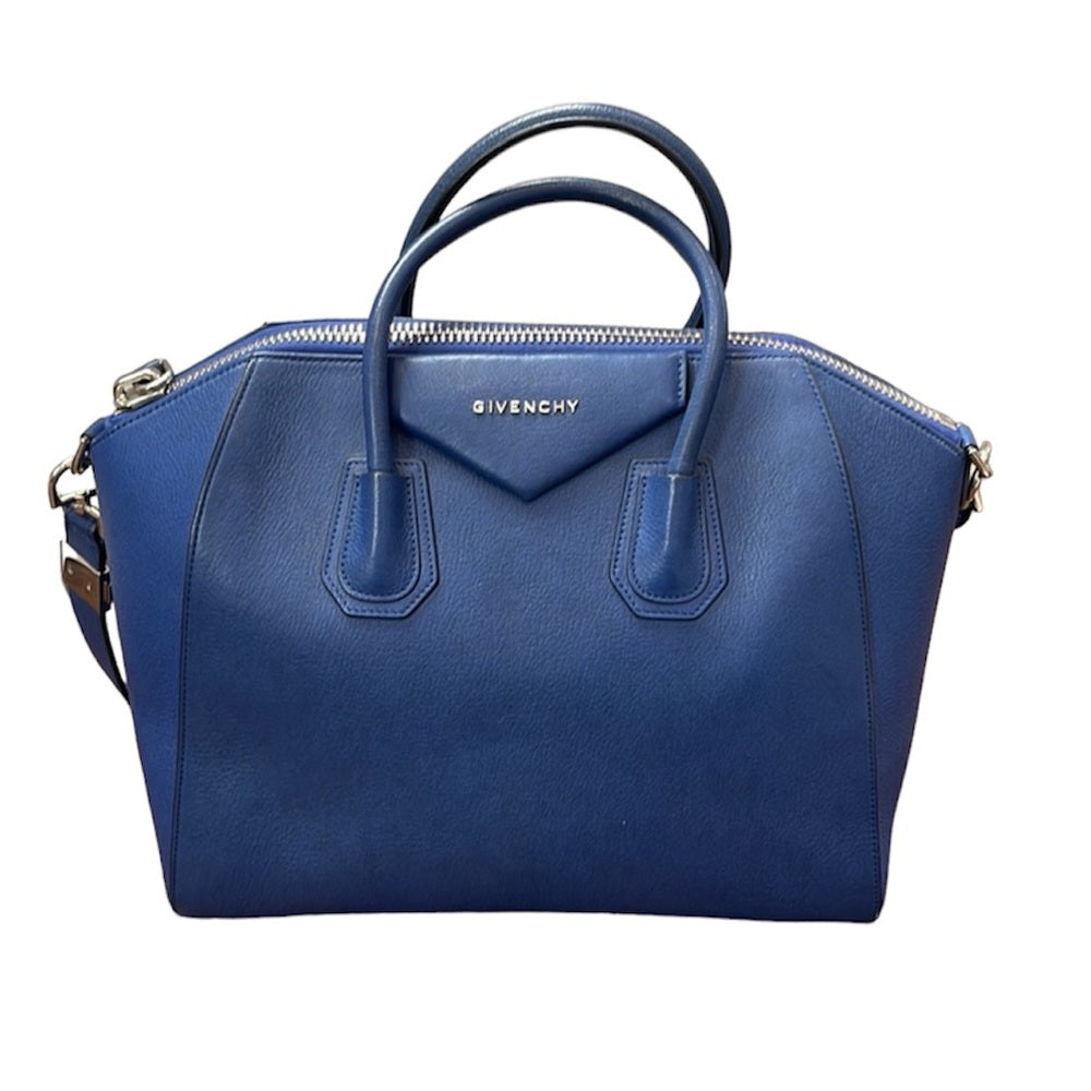 Givenchy Cobalt Blue Antigona Medium Grained Leather Bag Tote and Shoulder Bag