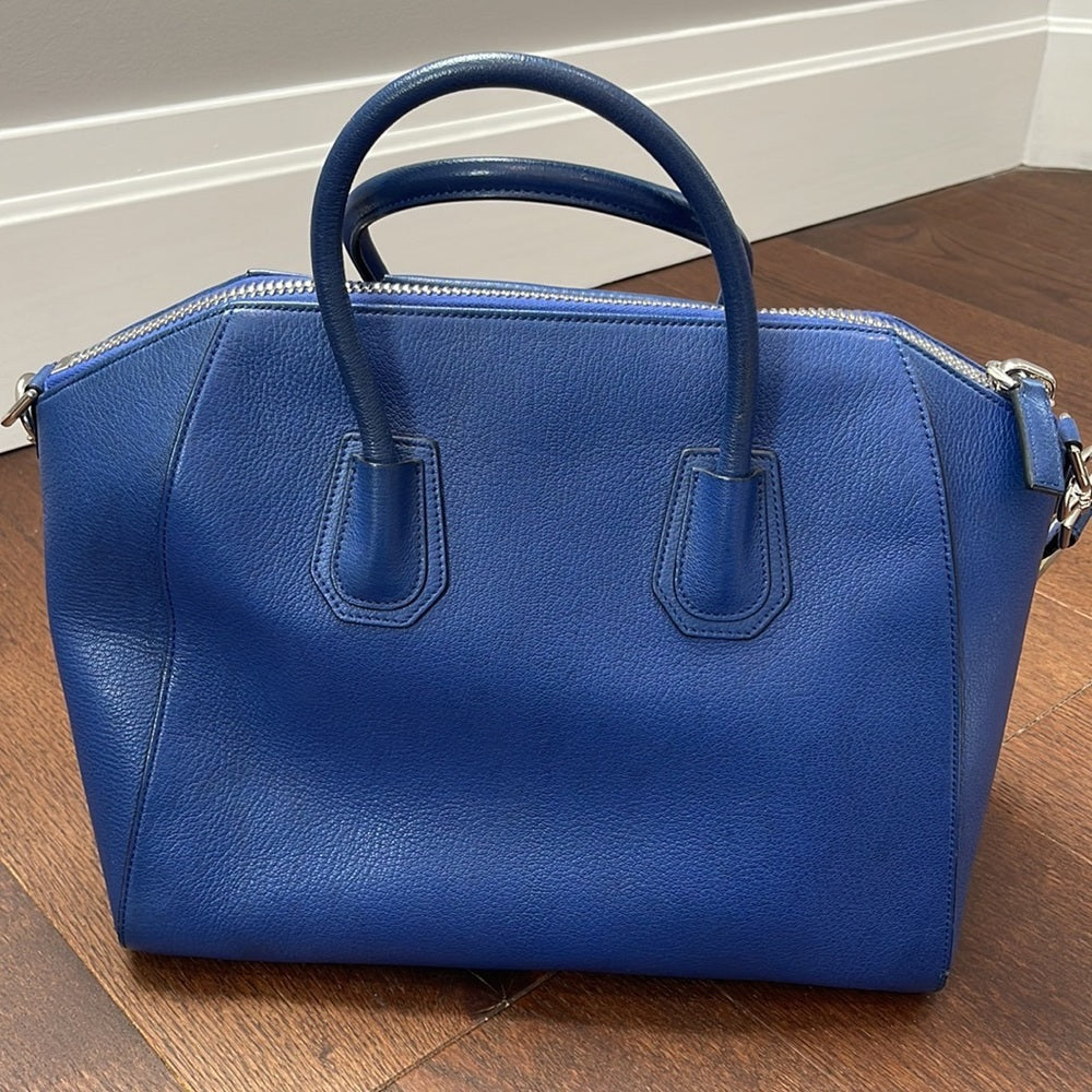 Givenchy Cobalt Blue Antigona Medium Grained Leather Bag Tote and Shoulder Bag