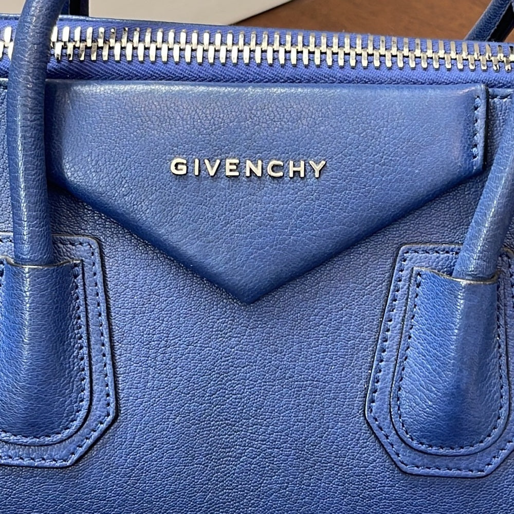 Givenchy Cobalt Blue Antigona Medium Grained Leather Bag Tote and Shoulder Bag