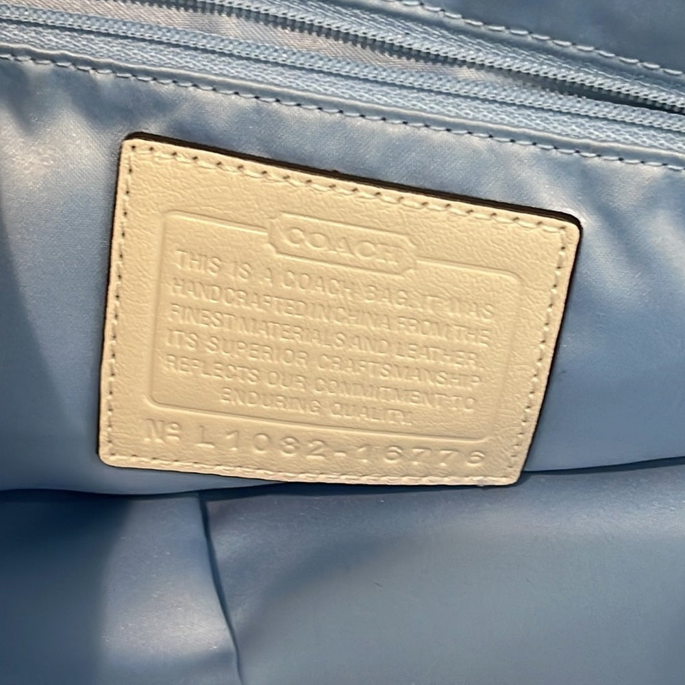Coach Women’s White Woven Leather Tote Bag