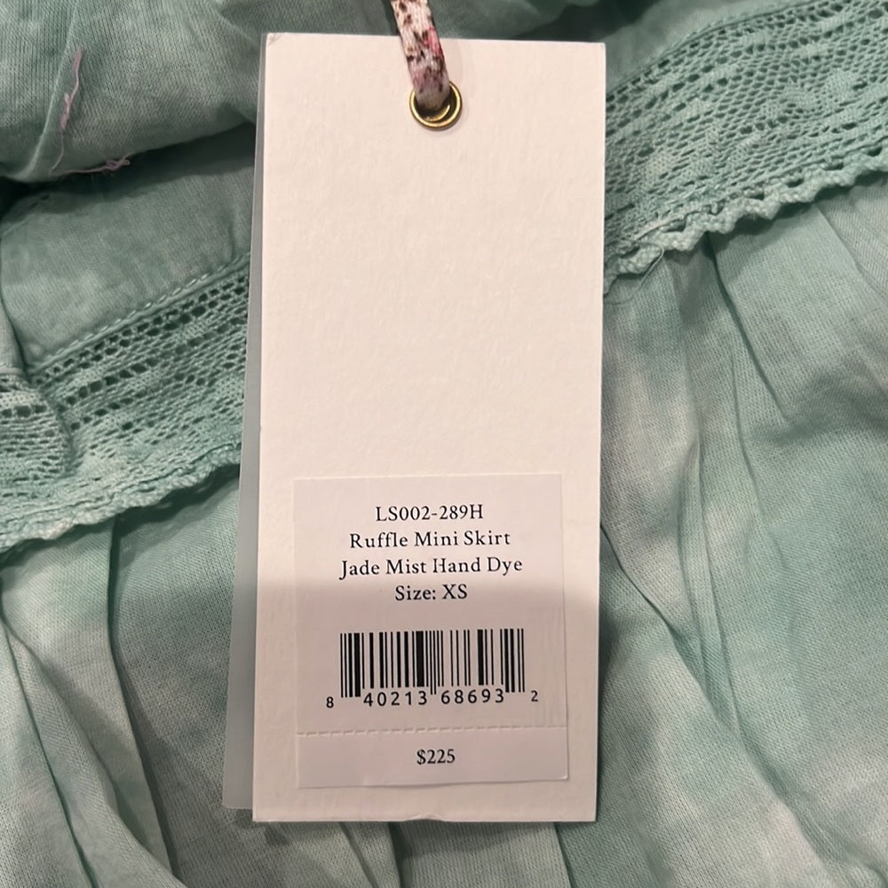 NWT LoveShackFancy Women’s Skirt Green and White Size XS