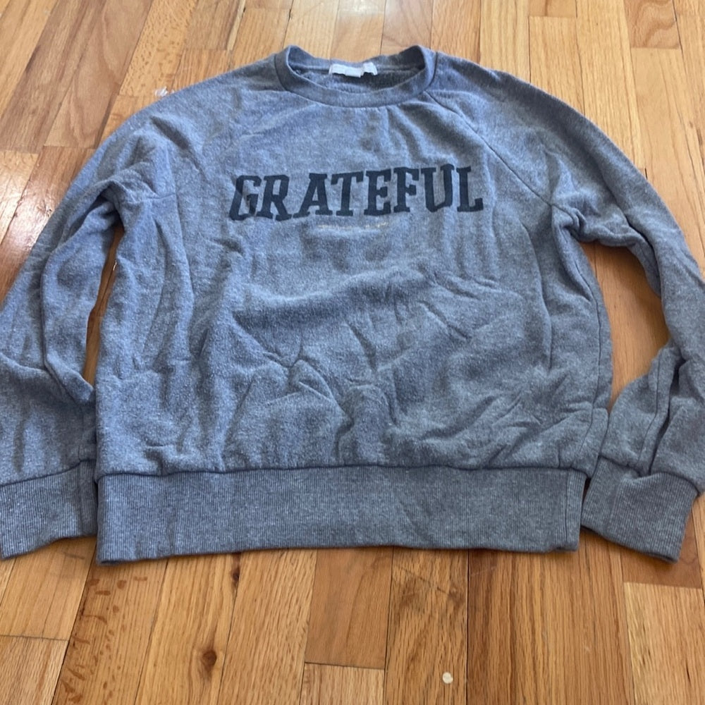Women’s Spiritual Gangster sweatshirt. Grey/black. Size XS