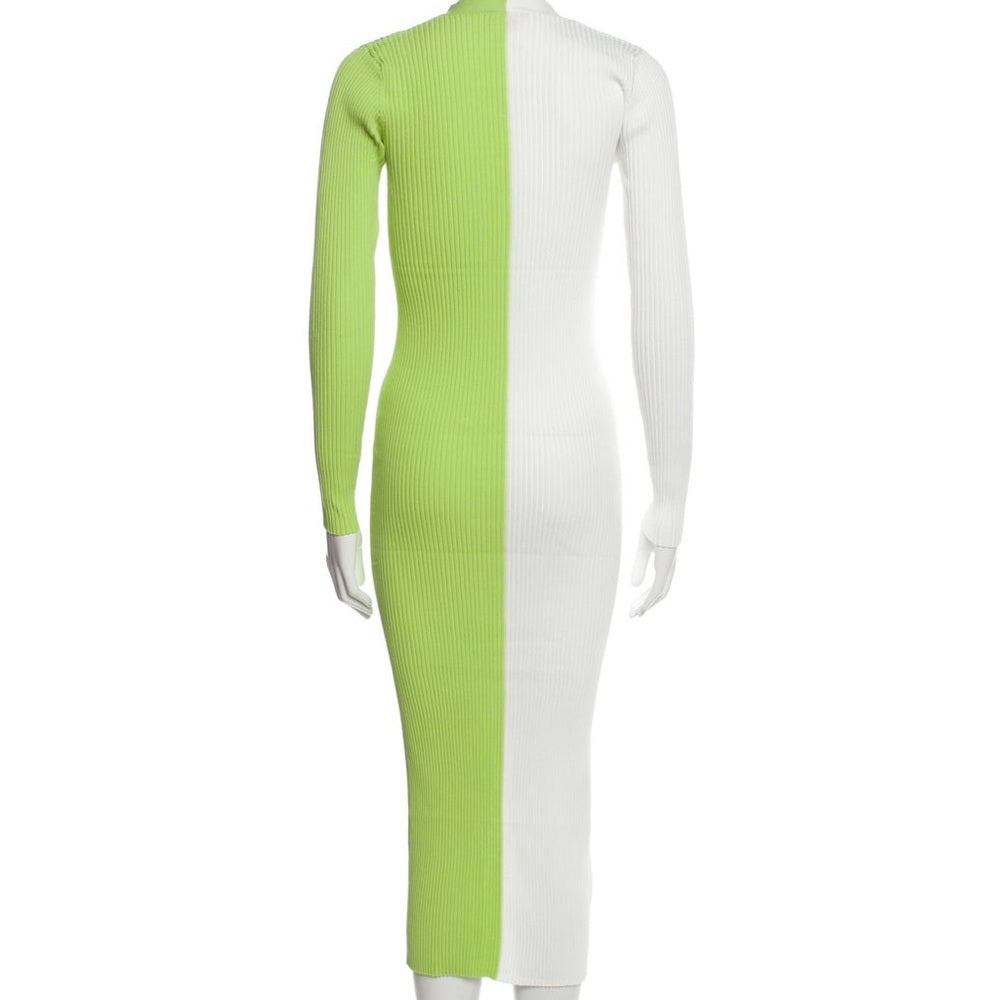 NWT Staud Women’s Green and White Long Sleeve Maxi Dress Size XS