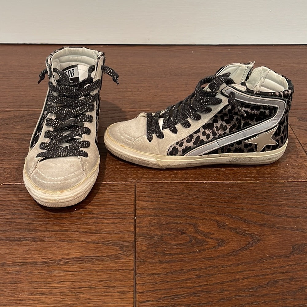 Golden Goose Women’s Grey Leopard High Tops Size 36/6