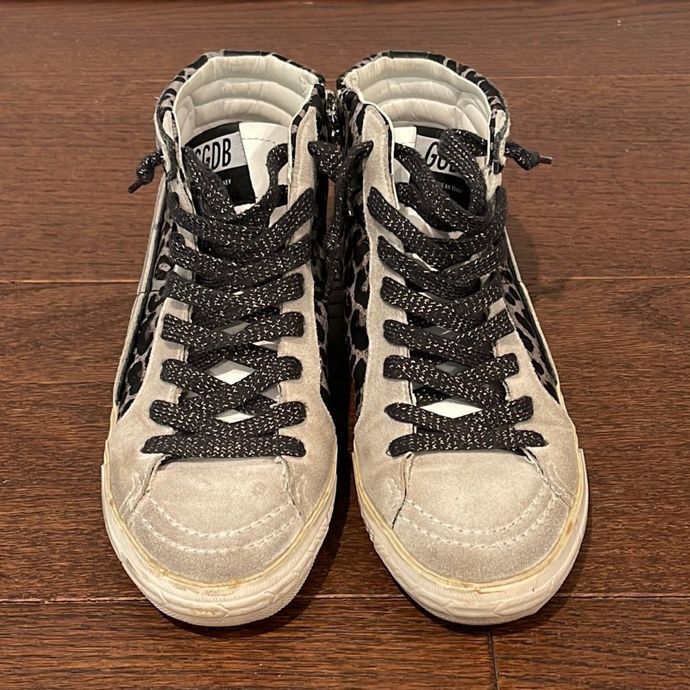 Golden Goose Women’s Grey Leopard High Tops Size 36/6