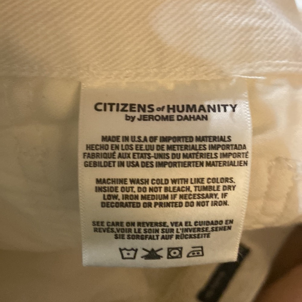 Women’s citizens of humanity jeans. White. Size 25