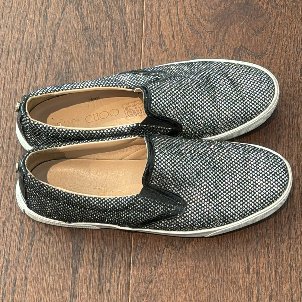 Jimmy Choo Women’s Sparkle Slip On Sneakers Size 38/8