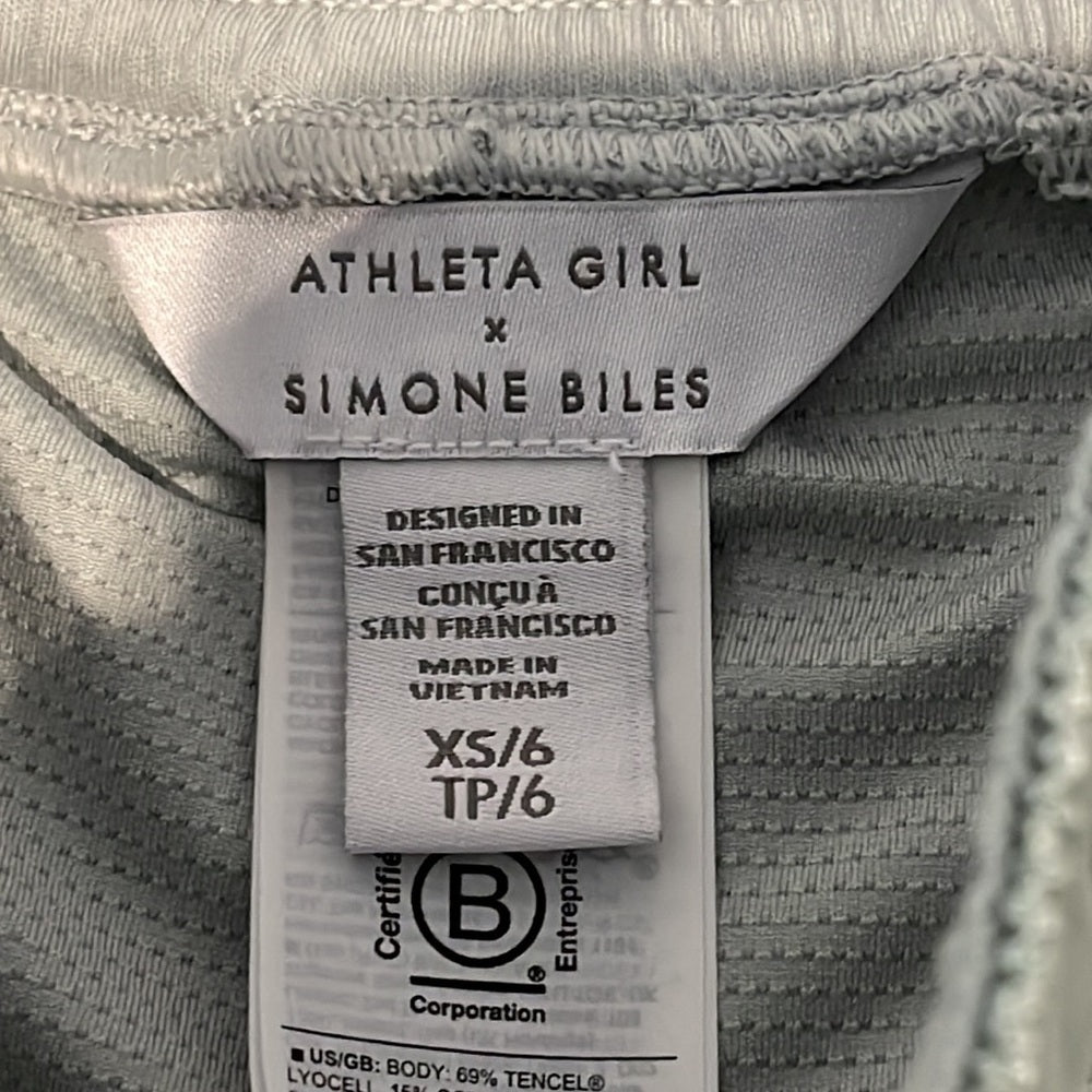 NWT Athleta Girl x Simone Biles Greenish/Grey Skort Size XS 6