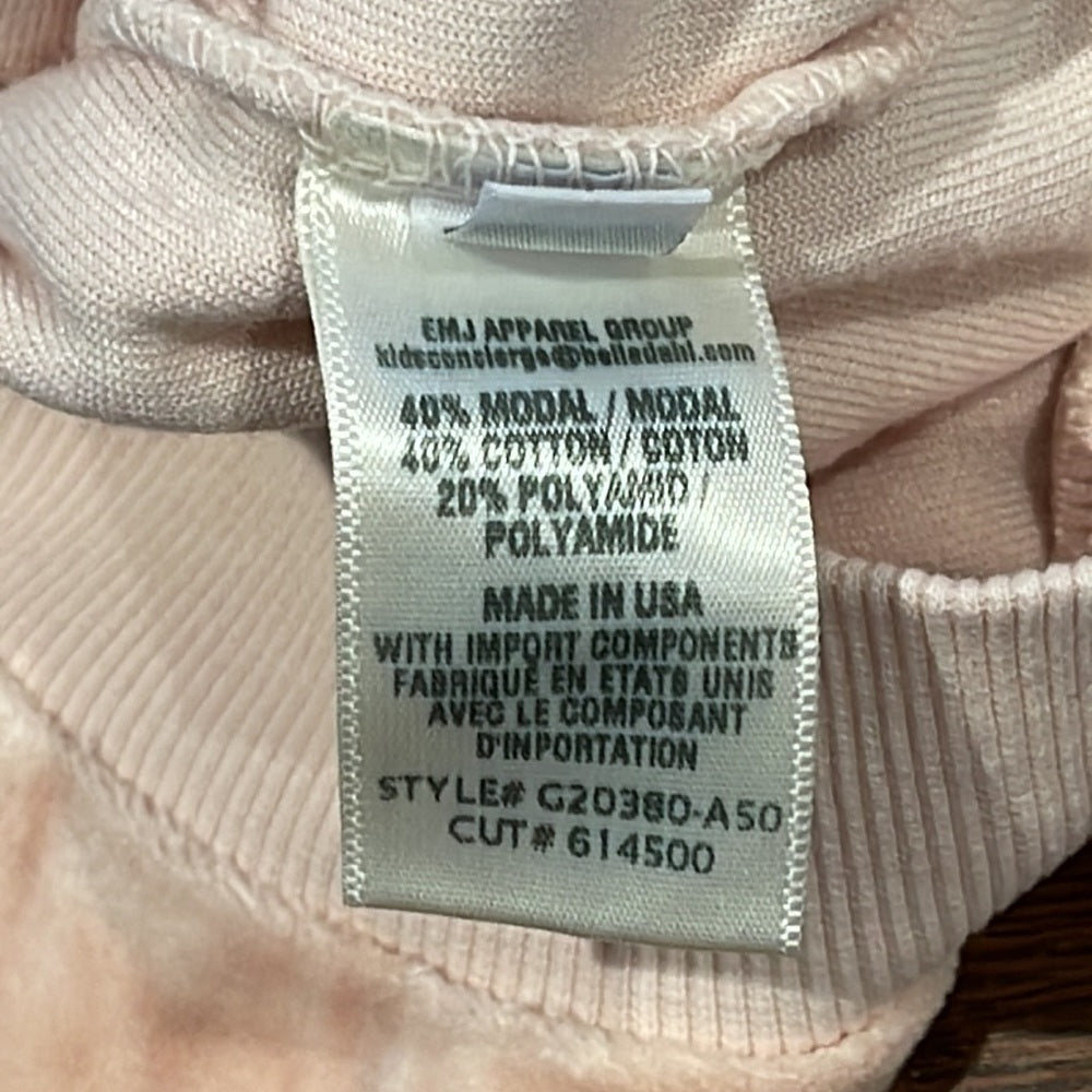 Bella Dahl Baby Pink Girls Velvet Sweatshirt Size 6