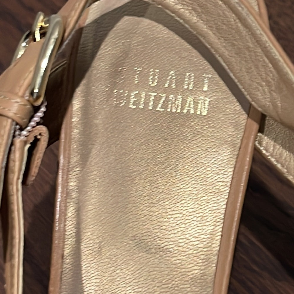 Stuart Weitzman Beige Leather Sandals Size 8
