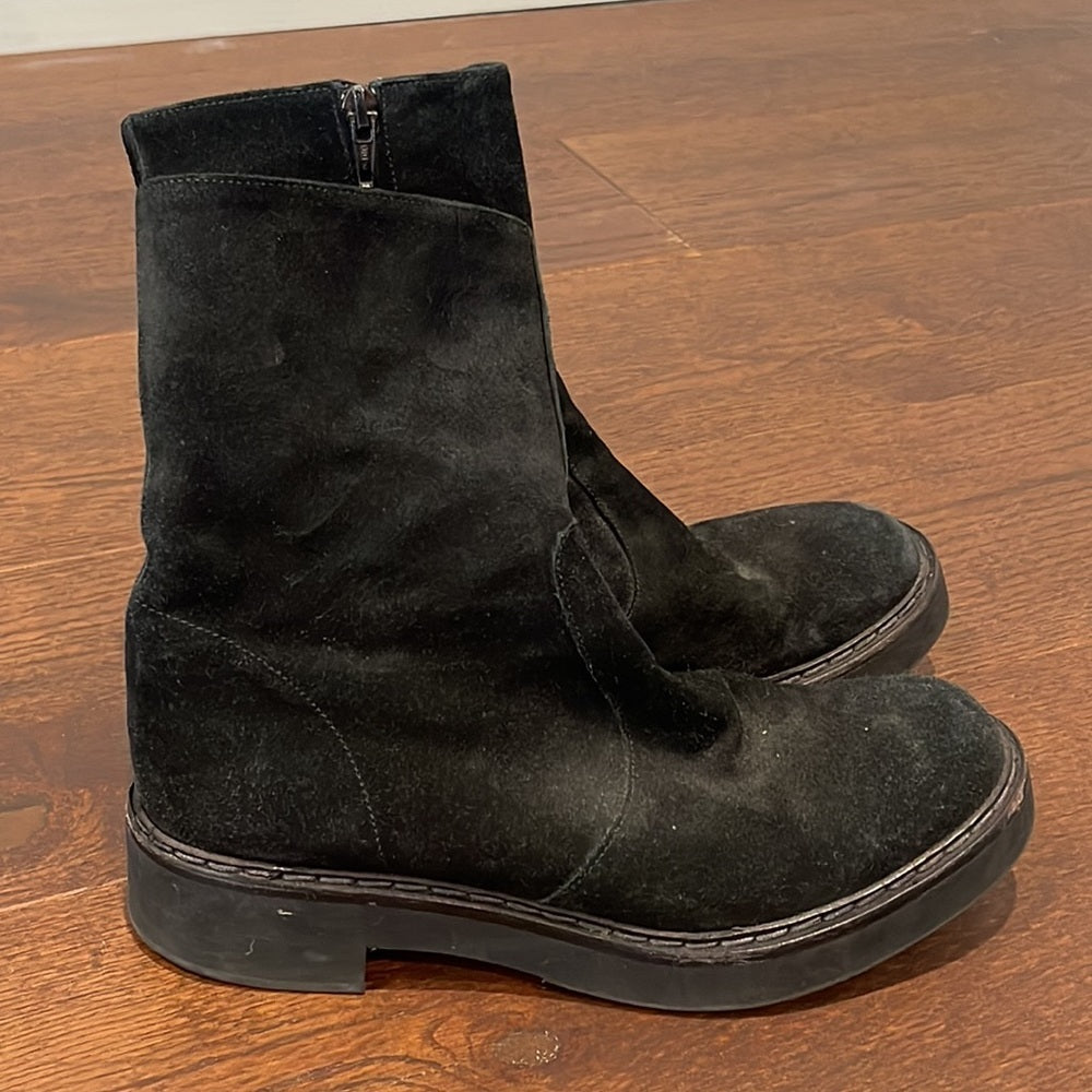 Barney’s New York Black Suede Booties Size 8.5