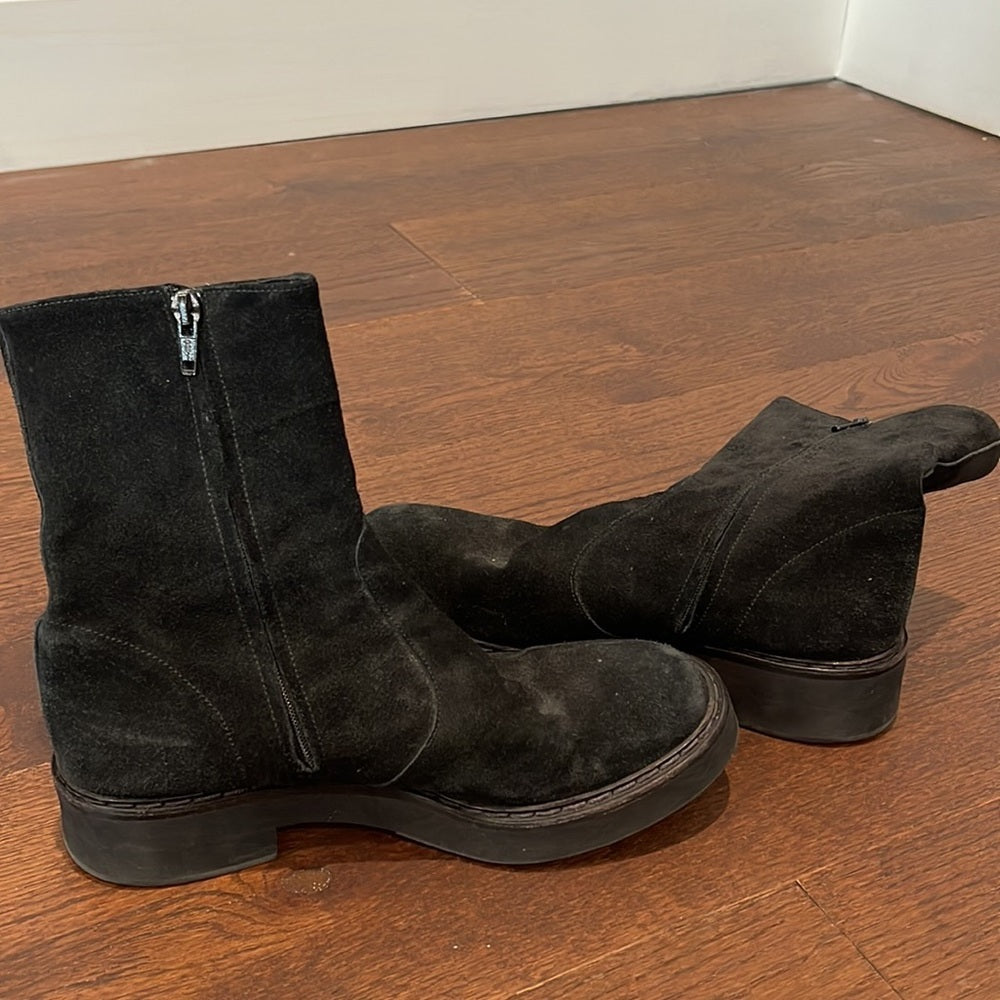 Barney’s New York Black Suede Booties Size 8.5
