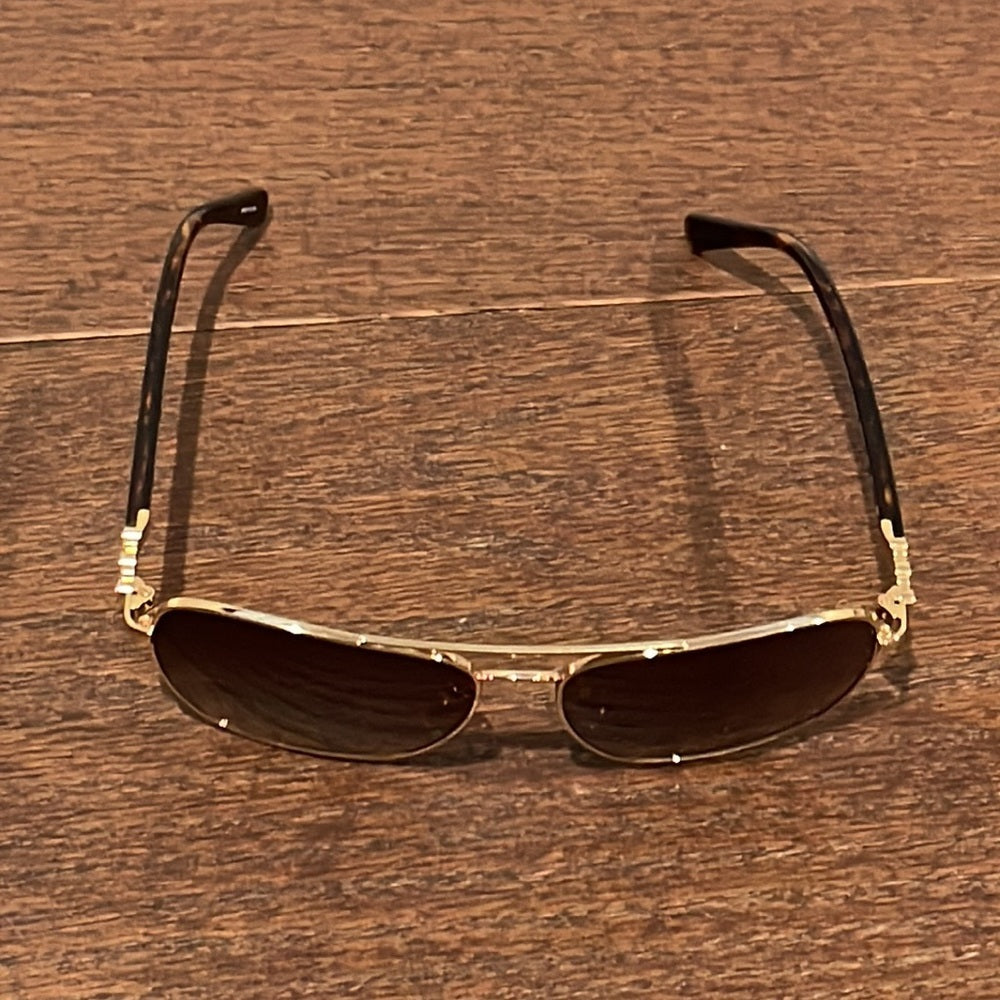 Coach Brown Tortoise and Gold Women’s Aviator Sunglasses