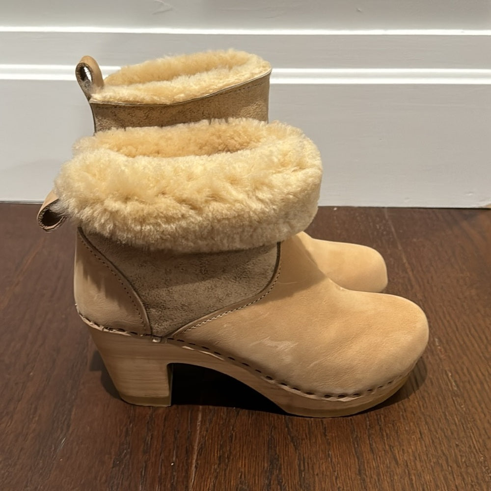 No.6 Pull On Shearling High Heel Boots Size 39/9