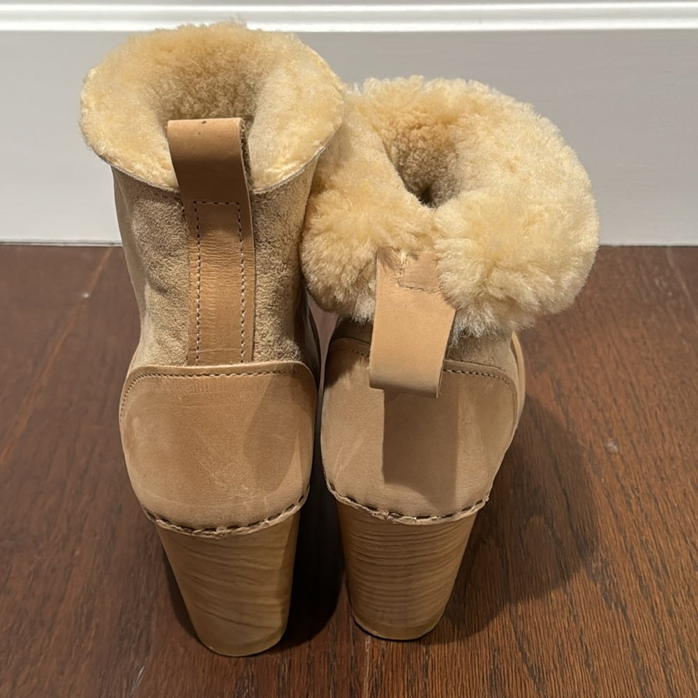 No.6 Pull On Shearling High Heel Boots Size 39/9