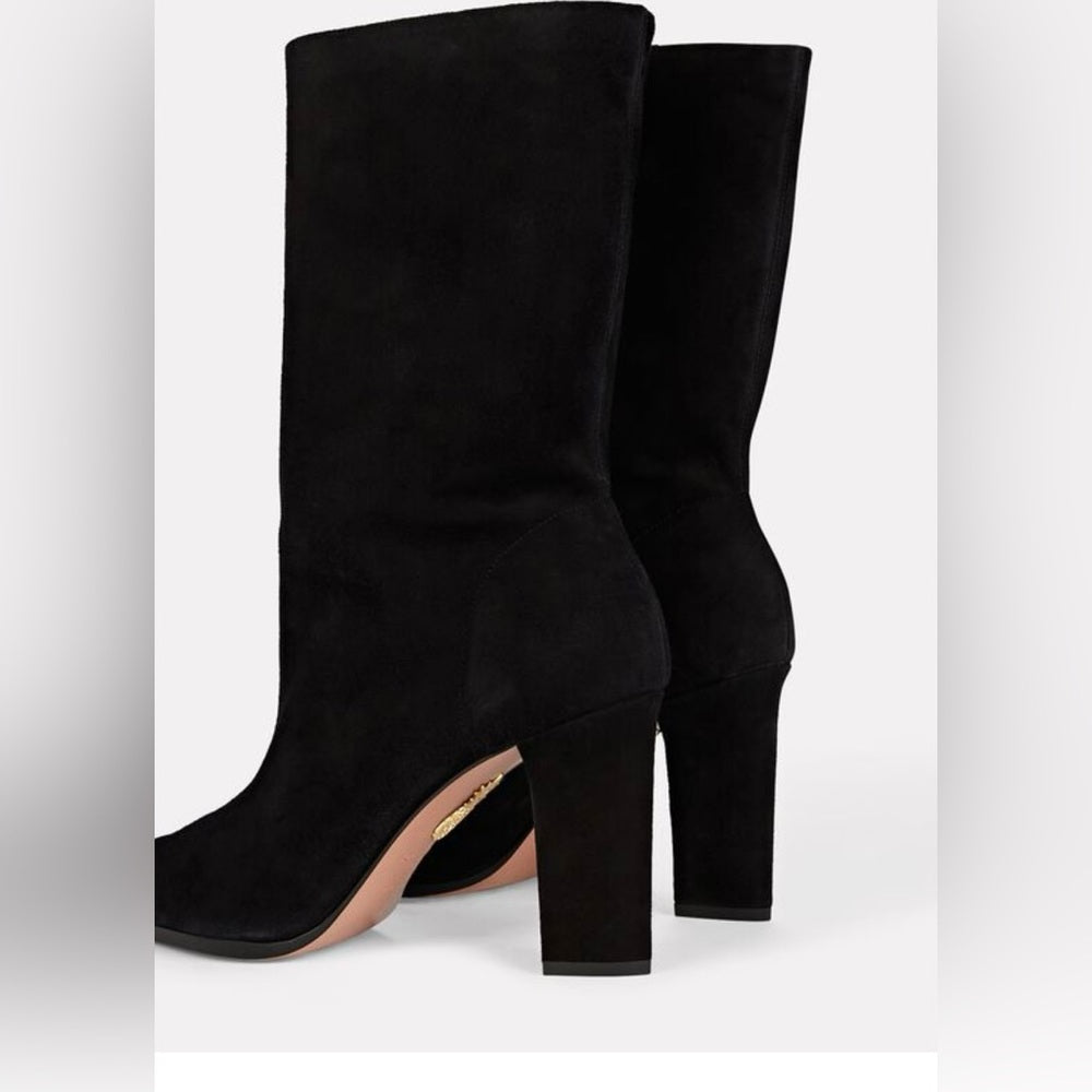Aquazzura Women’s Black Suede Skyler Bootie Size 37.5/7.5
