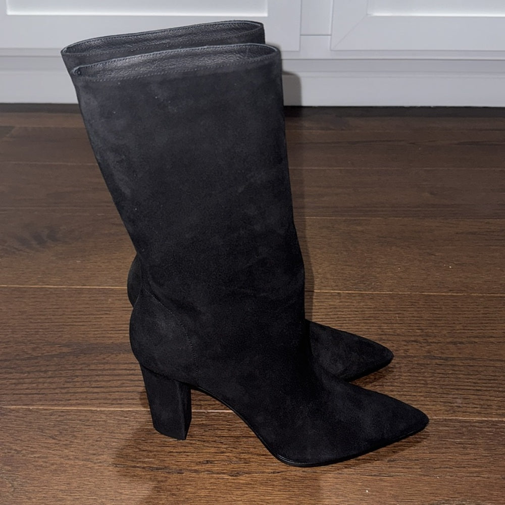 Aquazzura Women’s Black Suede Skyler Bootie Size 37.5/7.5