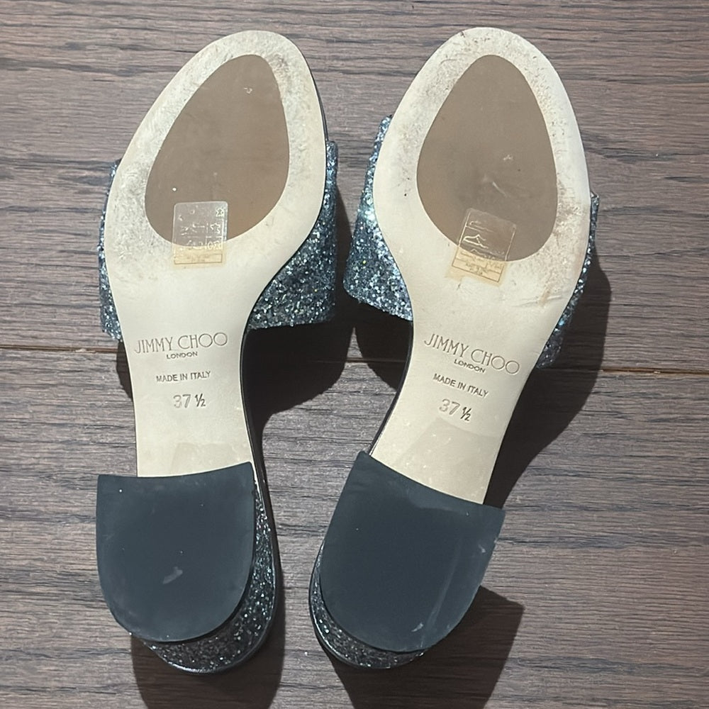 Jimmy Choo Women’s Sequined Minea 45 Slippers Size 37.5/7.5