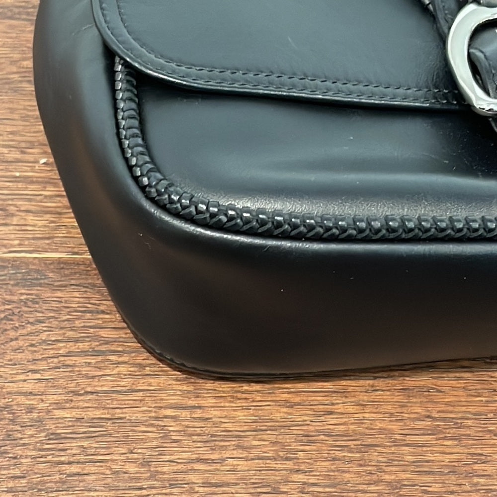 Longchamp Women’s Black Leather Shpulder Bag