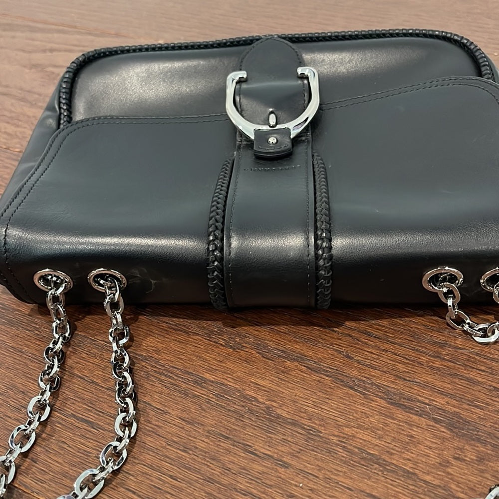 Longchamp Women’s Black Leather Shpulder Bag