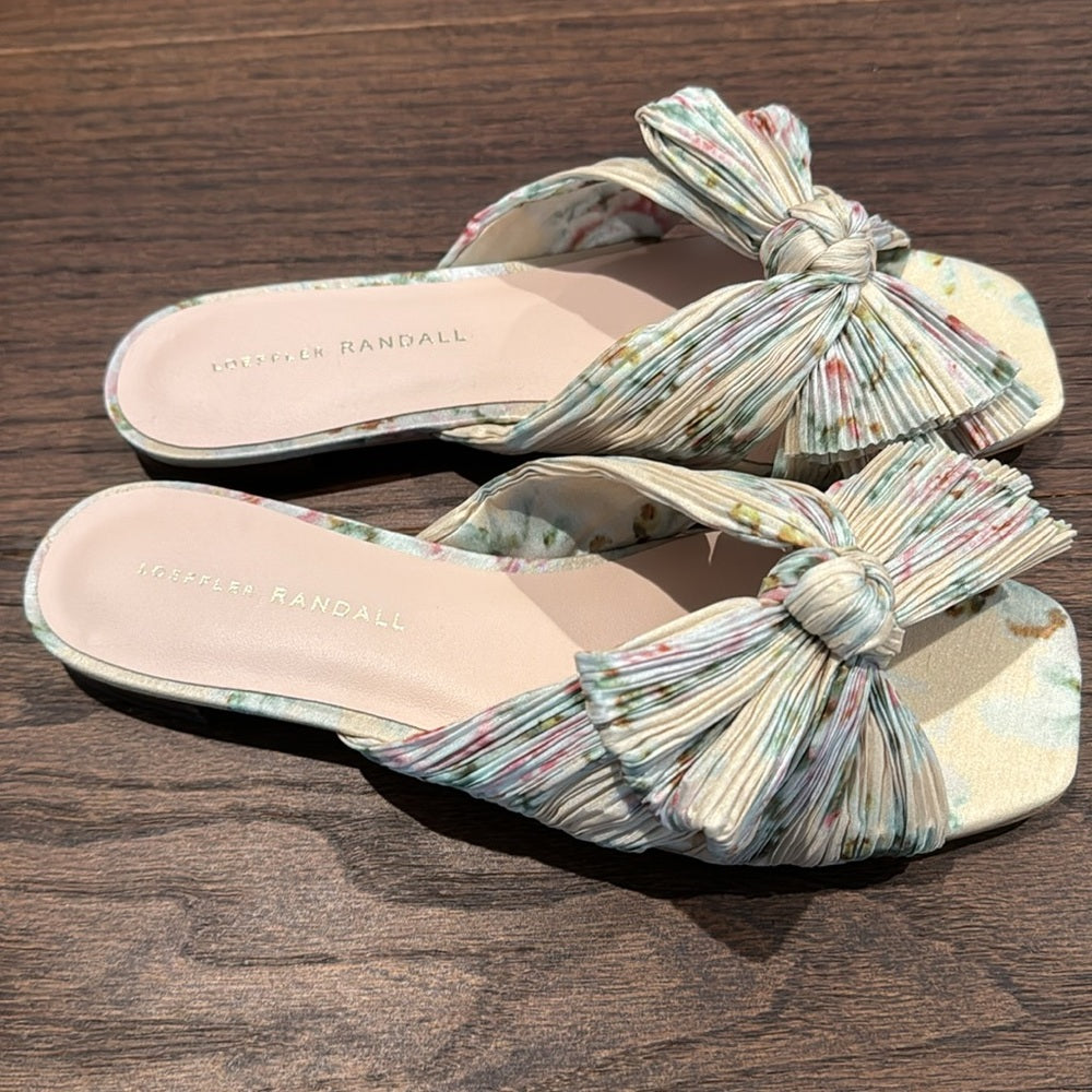 NWT Loeffler Randall Women’s Pleated Knot Flat Sandals Size 7