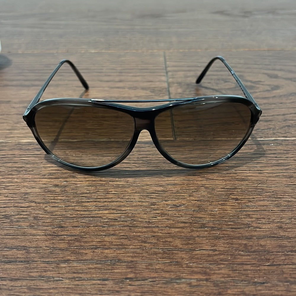 Yves Saint Laurent Women’s Black and Grey Retro Sunglasses