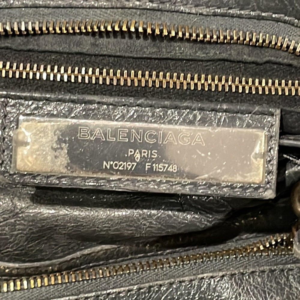 Balenciaga Anthracite Lambskin Leather Motorcycle City Bag Slate Grey