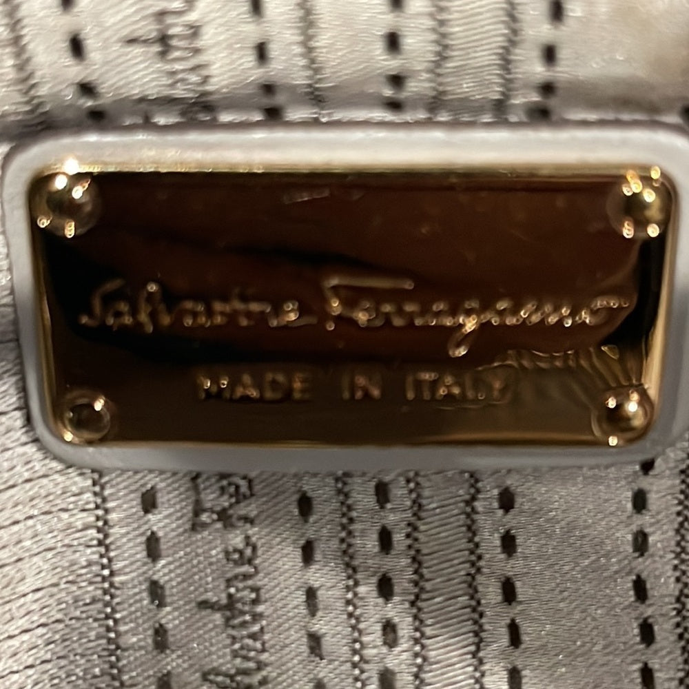 Salvatore Ferragamo Women’s Grey Leather Top Handle Bag