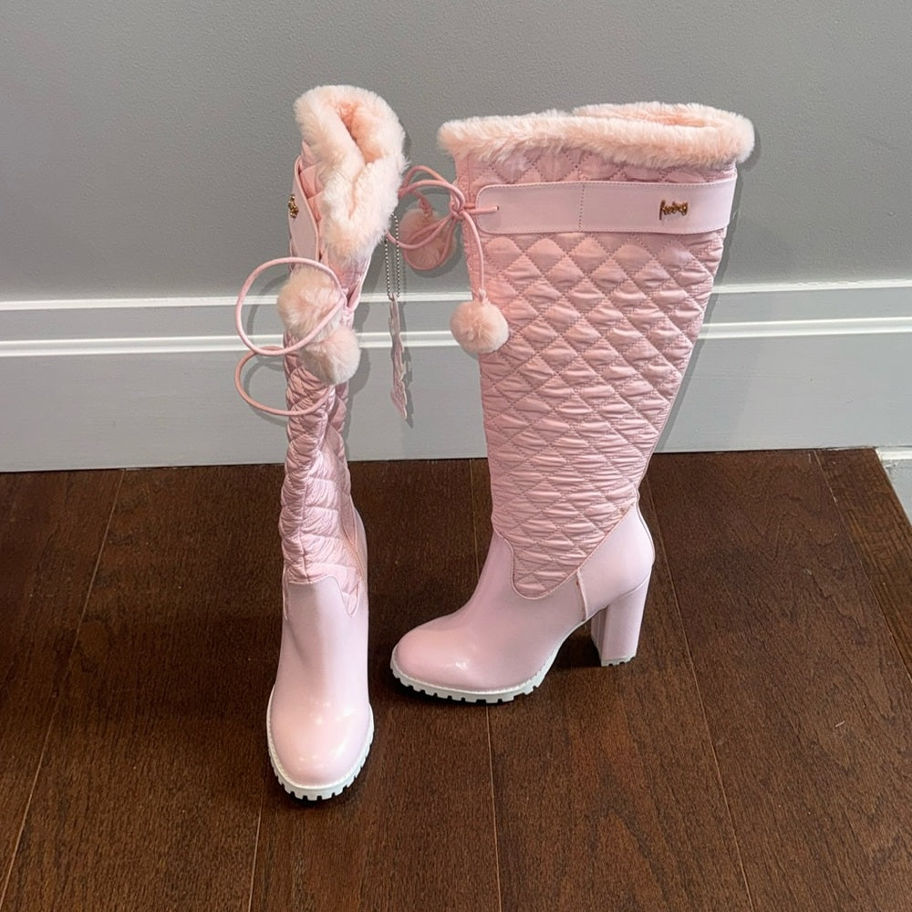 NWT The Fairy Couture Lifestyle Fluffy Snow Bunny Shoes Baby Pink Size 9