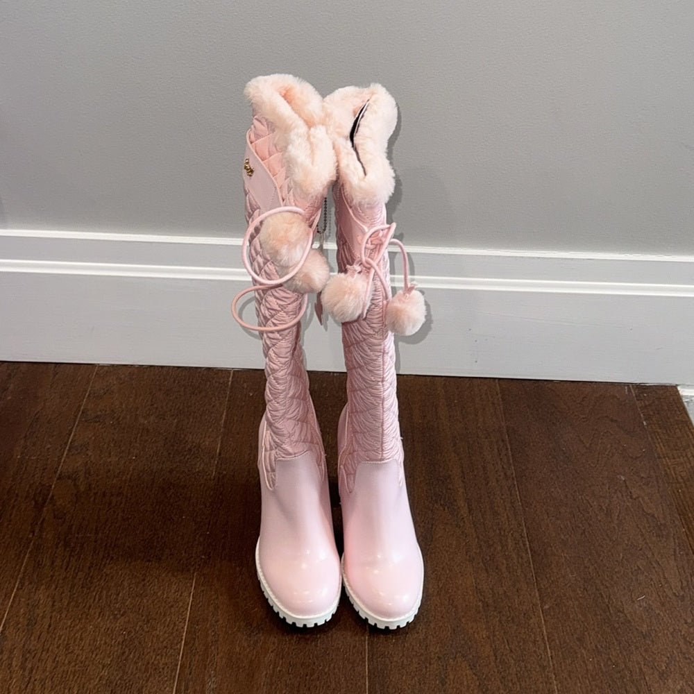 NWT The Fairy Couture Lifestyle Fluffy Snow Bunny Shoes Baby Pink Size 9