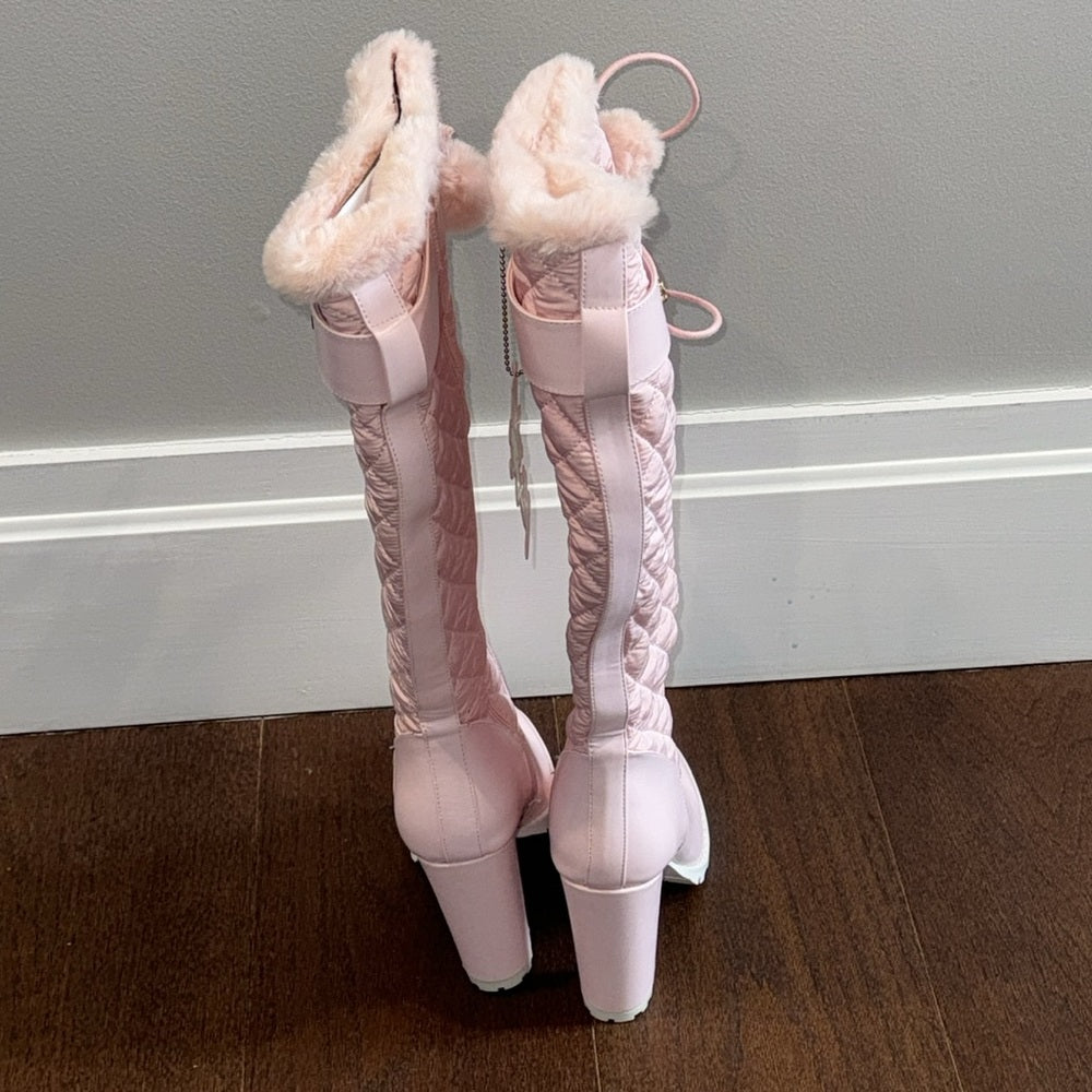 NWT The Fairy Couture Lifestyle Fluffy Snow Bunny Shoes Baby Pink Size 9