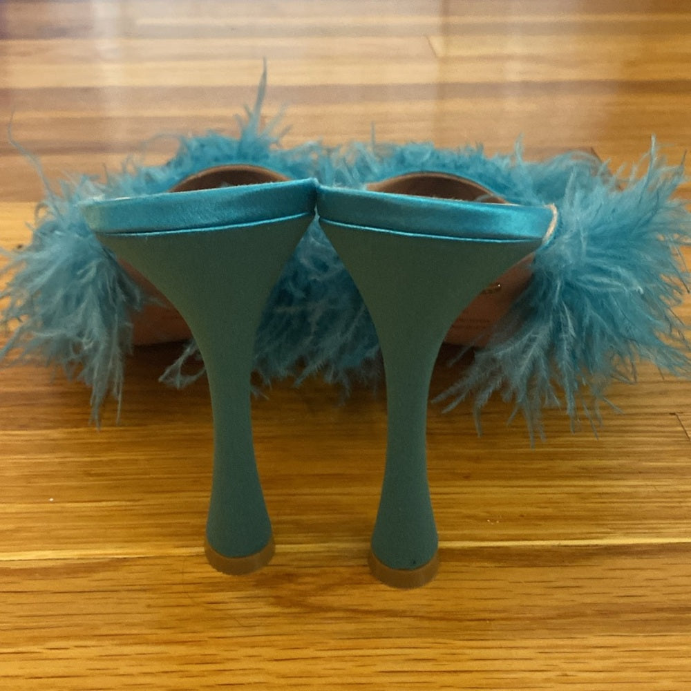 Kendall Miles Women’s Teal Blue Feathered Heels Size 39
