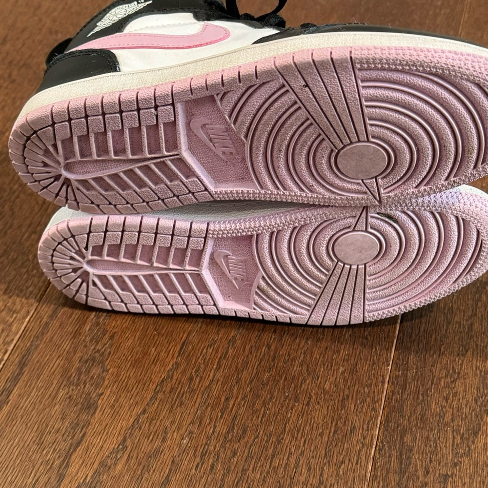 Nike Air Jordan’s Kids Black, Pink and White Mid Top Sneakers Size 2