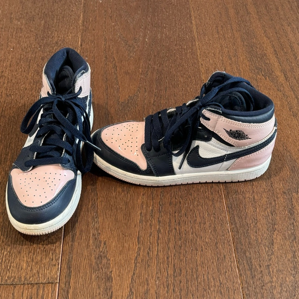 Nike Air Jordan Kids Mid Too Blue, Pink and White Sneakers Size 2