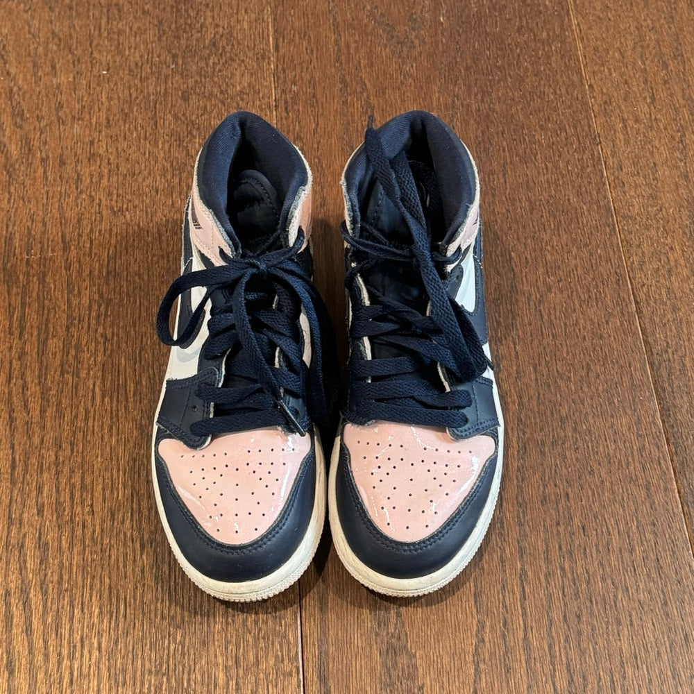 Nike Air Jordan Kids Mid Too Blue, Pink and White Sneakers Size 2