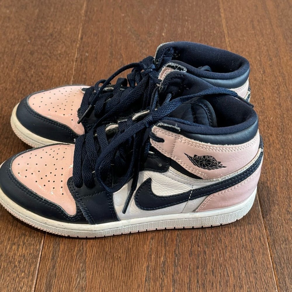 Nike Air Jordan Kids Mid Too Blue, Pink and White Sneakers Size 2