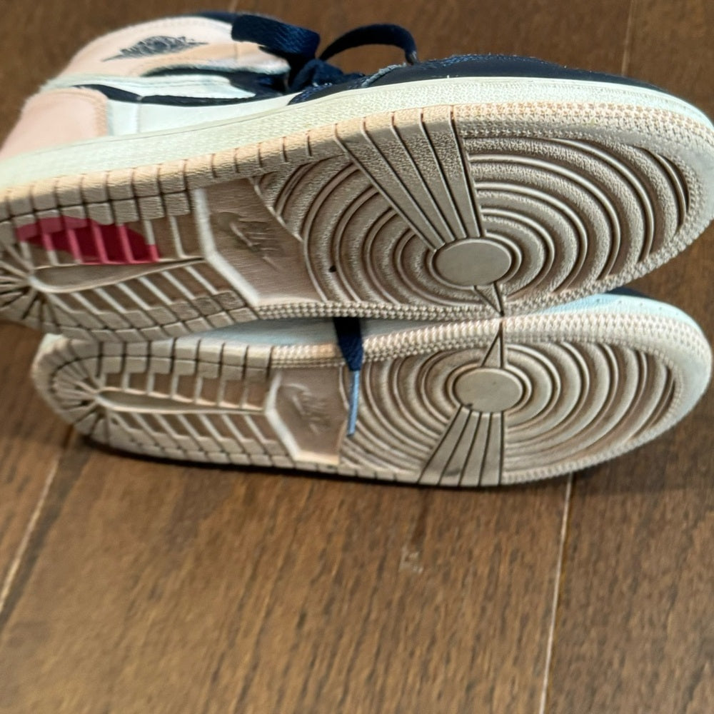 Nike Air Jordan Kids Mid Too Blue, Pink and White Sneakers Size 2