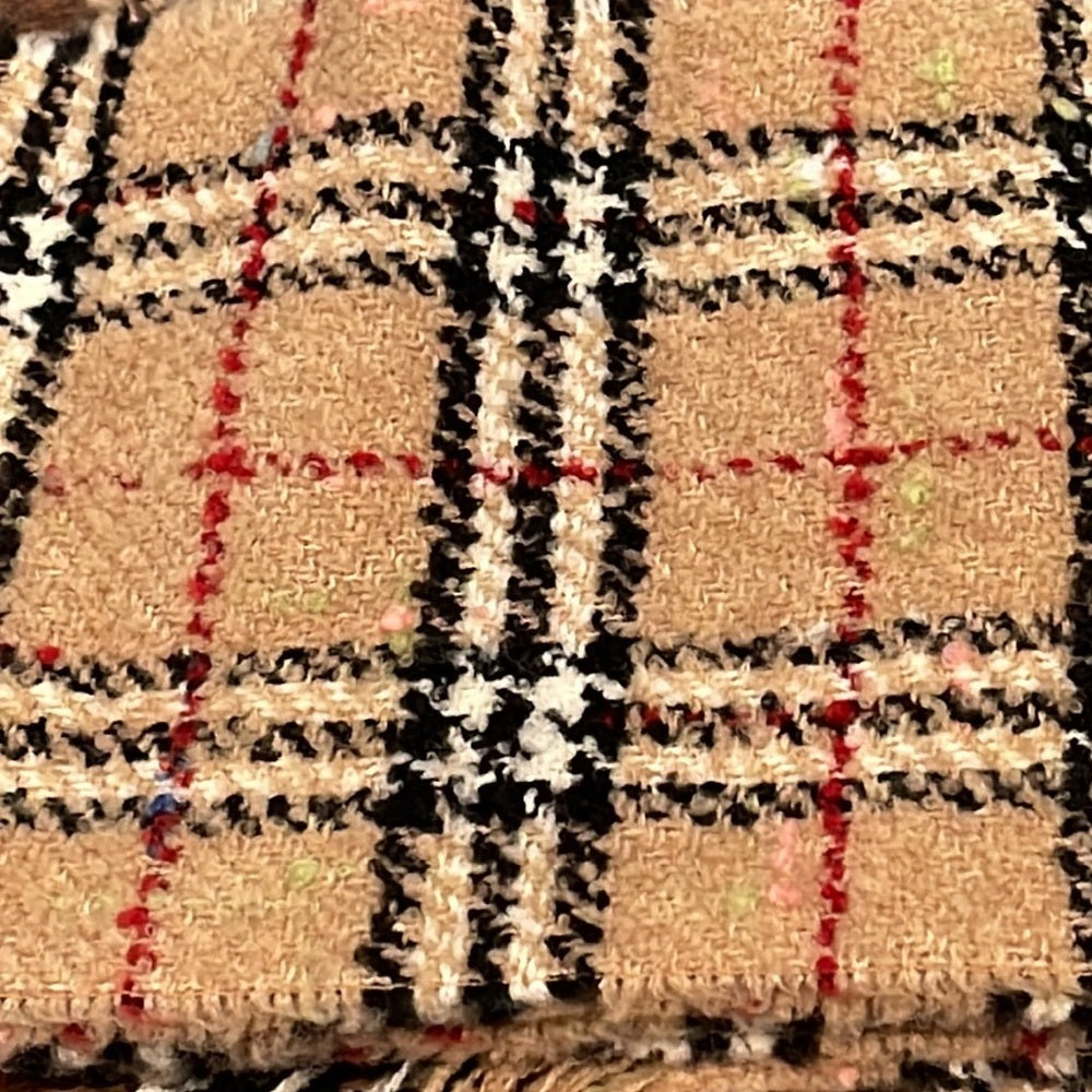 Burberry Women’s Plaid Merino/PolyesterFringe Scarf