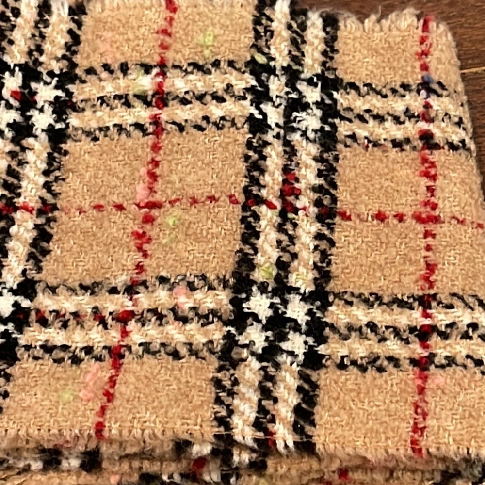 Burberry Women’s Plaid Merino/PolyesterFringe Scarf