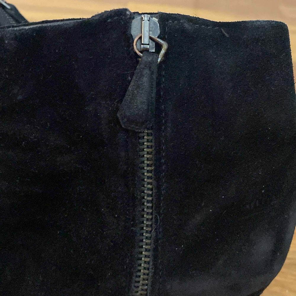 Prada Women’s Black Velvet Wedge Booties Size 36.5