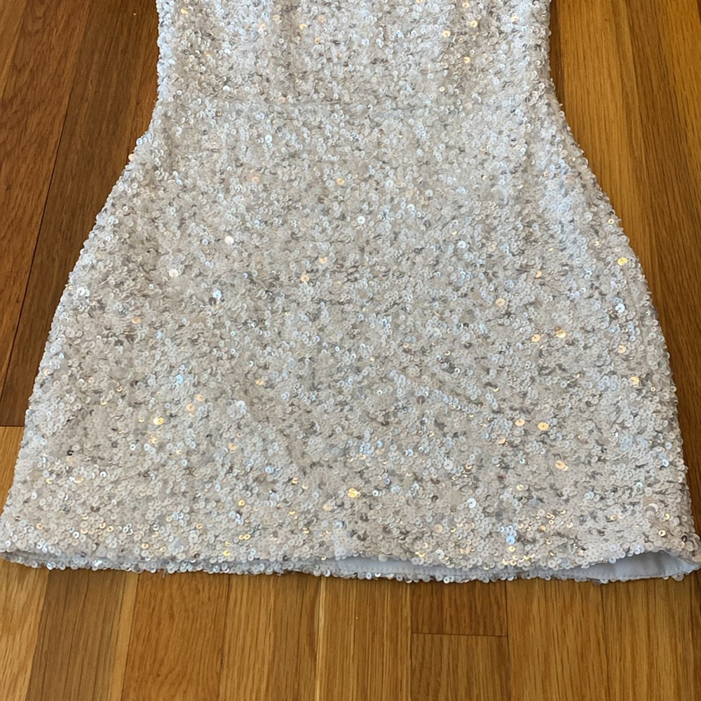 Retrofete Women’s White Strapless Sequin Mini Dress Size XS