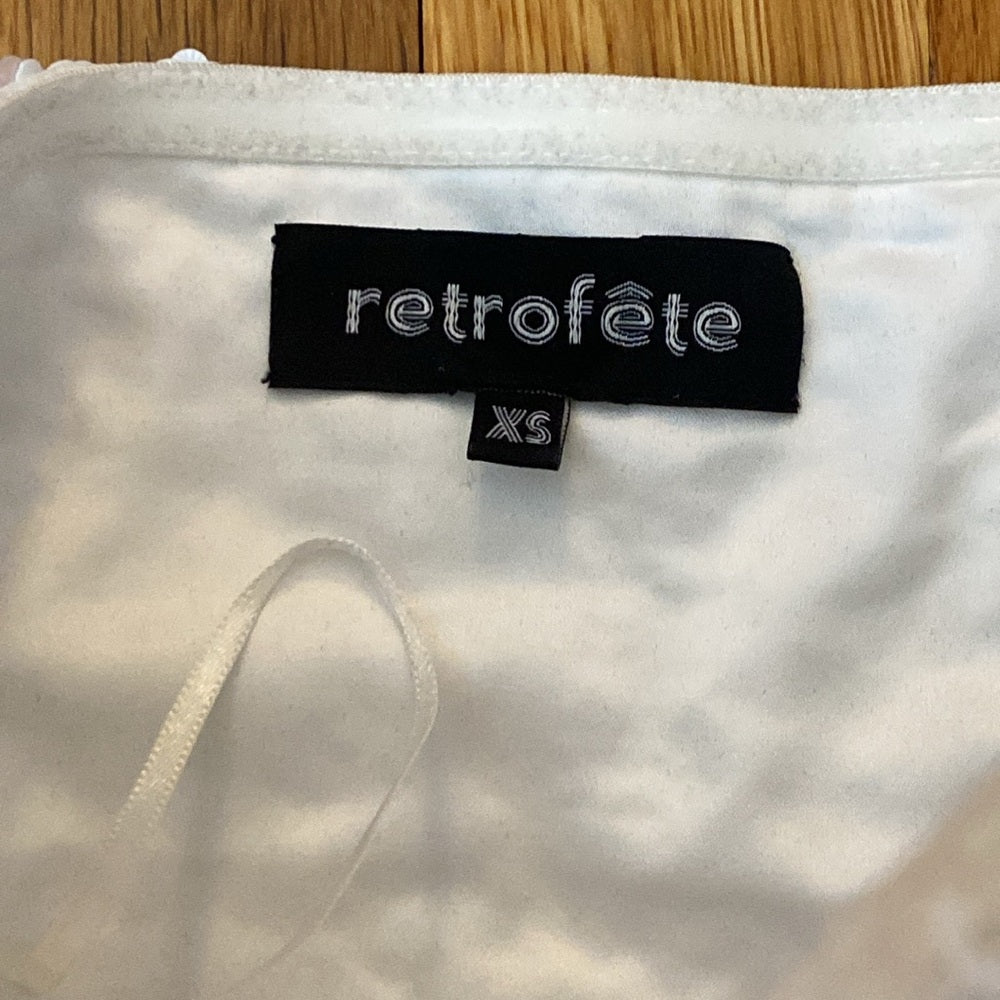 Retrofete Women’s White Strapless Sequin Mini Dress Size XS